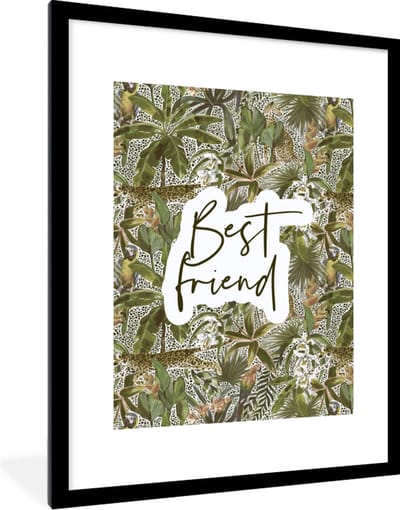 Fotolijst incl. Poster - BFF - Vriendschap - Quotes - Vrienden - Spreuken - Best friend - 60x80 cm - Posterlijst