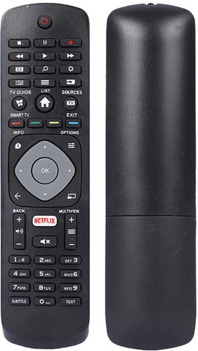 Universele Afstandsbediening voor alle Philips TV's - Geschikt voor Smart TV - Direct te Gebruiken Met Netflix Knop - Zwart(Batterijen niet inbegrepen)