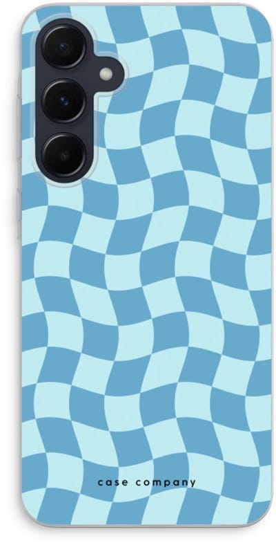 Case Company® - Hoesje geschikt voor Samsung Galaxy A55 hoesje - Grid Blauw - Soft Cover Telefoonhoesje - Bescherming aan alle Kanten en Schermrand