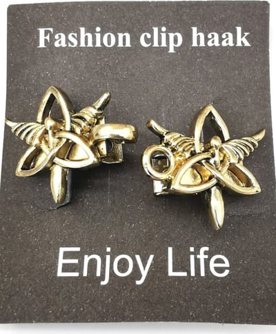 Vestsluiting - clip met haakje - symbool - Triquetra - Engel - voor - vest - sjaal - omslagdoek in kleur goud.