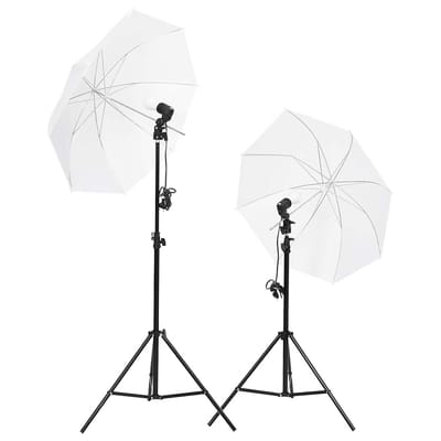 vidaXL - Studioverlichtingsset - met - statieven - en - paraplu's