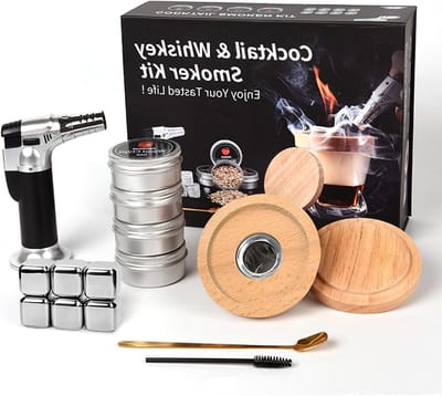 Cocktail Rookset van RVS voor Whisky en Dranken - Infuseer Fruity Rookaroma voor Barbecue en Wijnliefhebbers - Perfect Cadeau voor Feestjes en Speciale Gelegenheden