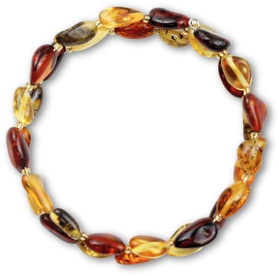 Barnsteen spiraal armband multikleur (Amber)