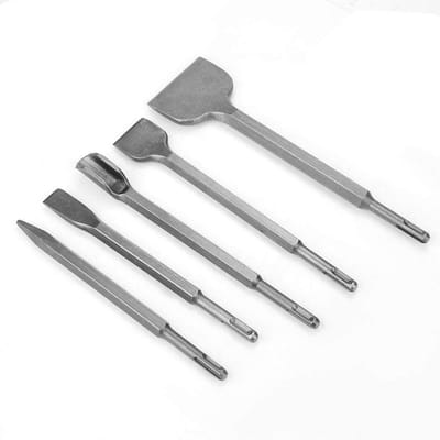 Dailygoody - 5-delige beitelset - beitelset - Voor boorhamers - Inclusief puntbeitel en platte beitels - Geschikt voor beton en steen - Hoogw...