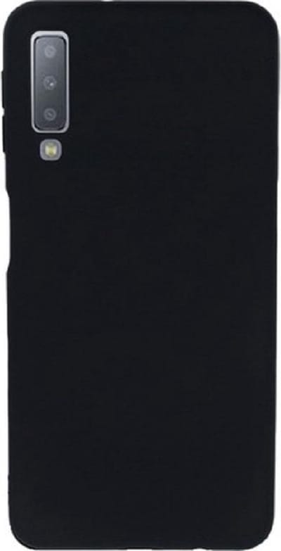 Siliconen back cover - Geschikt voor Samsung Galaxy A7 (2018) - TPU hoesje zwart