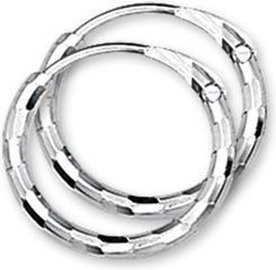 TFT Oorring Ronde Buis Gediamanteerd Zilver Gerhodineerd Gediamanteerd 1.5 mm x 14 mm