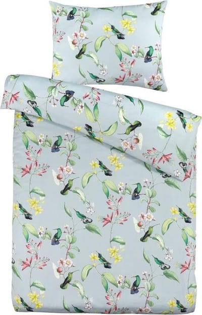 Papillon Burung grijs - Dekbedovertrek - 140X200/220cm + 1 kussensloop 60X70cm