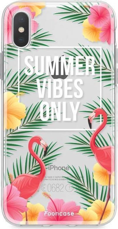 Fooncase Hoesje Geschikt voor iPhone XS Max - Shockproof Case - Back Cover / Soft Case - Summer Vibes Only