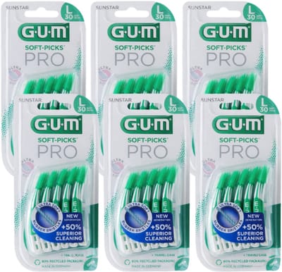 GUM Soft Picks PRO Large – 6 x 30 Stuks - Voordeelverpakking
