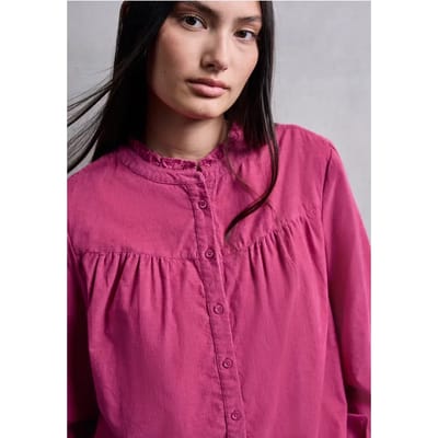Corduroy blouse met ruches