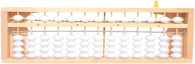 Rekenhulp Abacus - Telraam Rekenmachine - Wiskunde Leren - 13 Rijen Met Knop - 27 cm - Wit