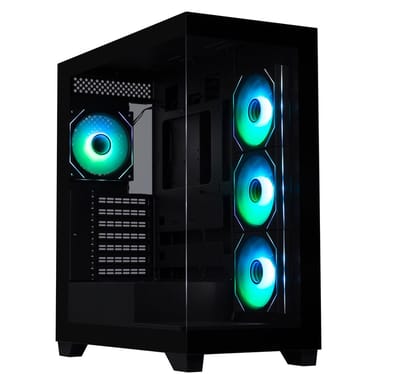 BitFenix Ceto Premium Edition Black ARGB Gehard Glas USB 3.1 Mid Tower BPAB White 850W 80+ Bronze ATX Gaming Behuizing (Fishtank Black 4A-RGB)