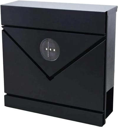 Brievenbus Pakketbox - Postbus Muur - Post Veilig Opslaan - Afsluitbaar Staal - 37x37x10cm - Zwart