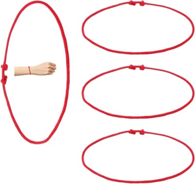 Set van 4 Rode Kabbala Armbanden - Verstelbare Rode Draad Armbanden voor Geluk en Bescherming - Perfecte Cadeau voor Dames, Heren en Kinderen