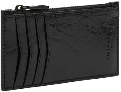 LIEBESKIND BERLIN Leren Kaarthouder Franzis Lack Distressed New Wallet Black Zwart