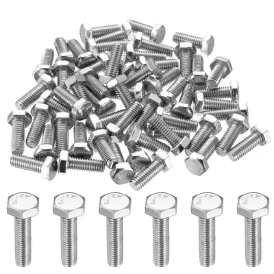 Zeskantschroeven Set - Machineschroeven Bouten - Metaal Bouwwerkzaamheden - Volledige Schroefdraad - M6 x 20 mm - Verzinkt Staal