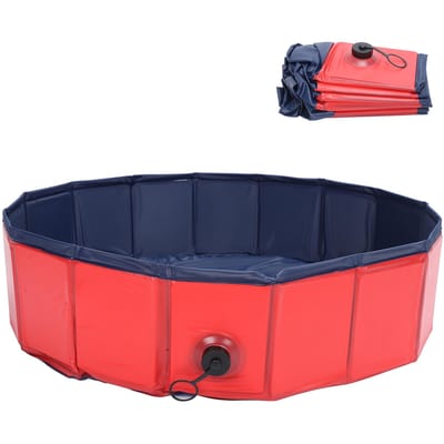 Baignoire pliable pour animaux de compagnie, douche portable, baignoire de nettoyage pour chiens et chats, L 160 x 30 cm, rouge M rouge