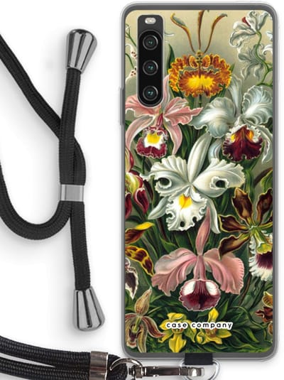 Case Company® - Hoesje met koord geschikt voor Sony Xperia 10 IV hoesje met Koord - Haeckel Orchidae - Telefoonhoesje met Zwart Koord - Bescherming aan alle Kanten en Over de Schermrand