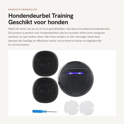 Dailygoods - Hondendeurbel - Training - Geschikt voor honden - 2 zenders 1 ontvanger - Voor eenvoudig communiceren - Compact formaat