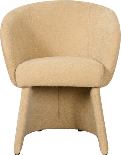 Eetkamerstoel Brunna - Textiel - Beige - 62x77x61 cm (BxHxD) - Chenille Stof - Volledig Gestoffeerd