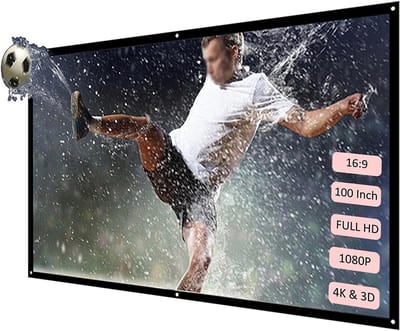 Projectiescherm - Draagbaar scherm - Thuisbioscoop - Opvouwbaar ontwerp - 120 Inch 16:9 - Zwart en wit