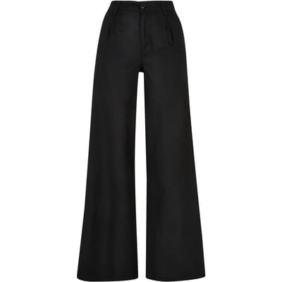 Urban Classics - High Linen Mixed Wijde broek - Taille, 28 inch - Zwart