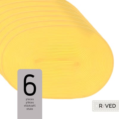 Raved Placemats - Set van 6 Stuks - Selma - Zacht Geel - Ovaal - Kunststof - Eettafel - Onderlegger - Waterafstotend