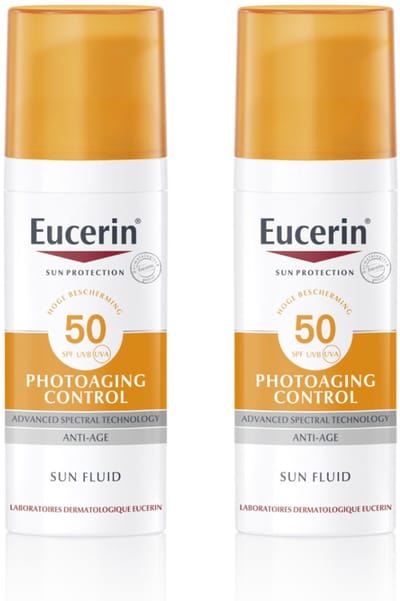 Eucerin Sun Photoaging Control Fluid Zonnebrand Gezicht - SPF 50 - Zonbescherming - 50 ml - Voordeelverpakking - Bundel van 2