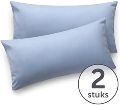 Kussenslopen 2-Pack - 50 x 70 cm - Blauw- Superzacht Jersey Katoen - OEKO-TEX Gecertificeerd - Machinewasbaar