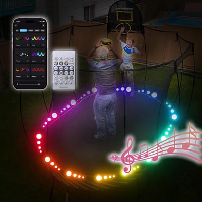 LED Trampoline Verlichting 12 Meter - Kleurverandering bij Springen - Waterdicht - Inclusief App & Afstandsbediening