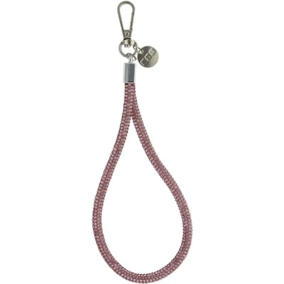 123watches Telefoonkoord Diamond - roze - zilver - Geschikt voor iPhone en andere smartphones
