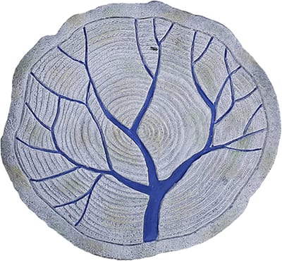 Tuinstapsteen - Decoratieve steen - Pad aanleggen - Boomstampatroon - 34 x 31 cm