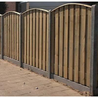 Hout beton schutting per complete set 200x190cm 21pl. toog