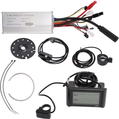 Elektrische Fiets Modificatie Kit Controller Display Duim Gashendel Vermogen Pedaalondersteuning Sensor Kit voor 36V 48V 500W Motor white