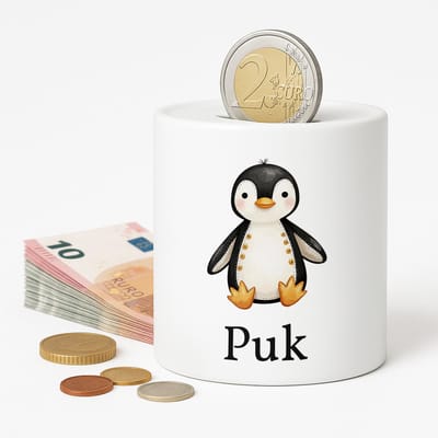 Spaarpot Pinquin - gepersonliseerd met naam - Spaarpot met naam gepersonaliseerd - Baby Cadeau - Geschenk - kraamcadeau - Spaarpotten voor kind - jongen of meisje