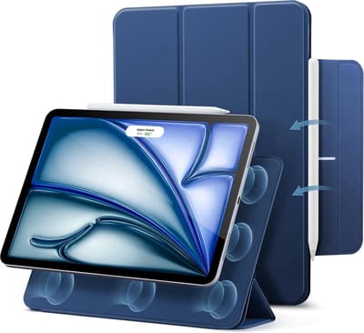 Sounix Tablet Hoes Geschikt voor iPad Air 11 inch (2024) M2 - en iPad Air 6/5/4 (2024/2022/2020) & iPad Pro 11 (2018) - Hoesje - Magnetische sluiting - Bookcase - Donkerblauw