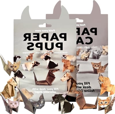 Origami Set met 100 Vellen voor Honden en Katten, Creatieve Doe-Het-Zelf Knutselset voor Kinderen en Volwassenen, Vouw Schattige Figuren voor Decoratie en Cadeaus