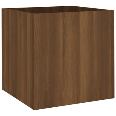 vidaXL - Plantenbak - 40x40x40 - cm - bewerkt - hout - bruineiken