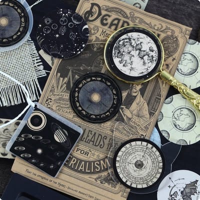 Planeten Stickers – 46 stickers – Ruimte & Astronomie – Bullet Journal, Planner & Scrapbook – Decoratieve Stickers – Cadeau onder €5