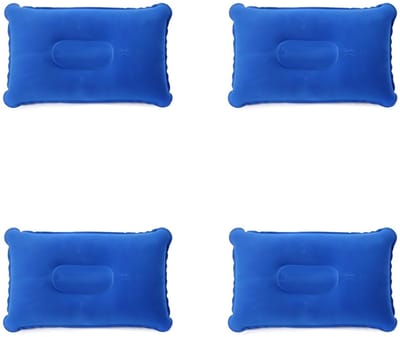 4-pack opblaasbare kussens - Perfect voor kamperen en reizen - Gemaakt van zacht materiaal -Donkerblauw-34*22*5cm