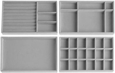 NTH products- Sieradenopslag - Verstelbare Organizer - Sieradenlade - Stapelbaar - Fluwelen Kistje - Bescherming tegen Beschadigingen - Sieradenorganizer