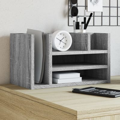 vidaXL - Bureau - organiser - 44,5x24x25 - cm - bewerkt - hout - grijs - sonoma - eiken