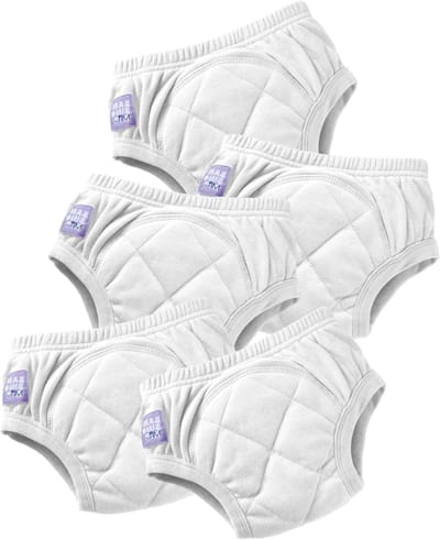 Oefenbroekjes - Potty training - Zindelijkheidstraining - Herbruikbaar en wasbaar - Pack van 5 - Wit
