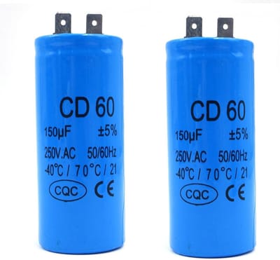 JHUBERS - Motor Start Capacitor - 150UF Capaciteit - Voor Elektrische Motoren - 50x100mm Formaat - Geschikt voor Wasmachines - Betrouwbaar en Duurzaam