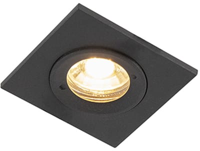 QAZQA xena - Moderne Inbouwspot voor badkamer - 1 lichts - L 80 mm - Zwart -