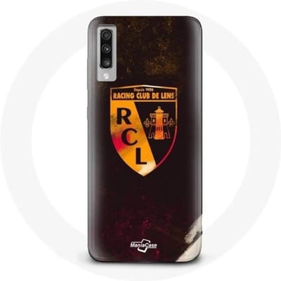 Samsung Galaxy A70 hoesje rcl lens oranje zwarte achtergrond