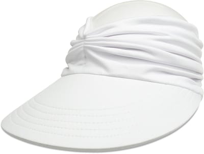 Zonnehoed voor dames -Dameszonnehoed - Grote rand - Strandzonnehoed - Hoofdomtrek circa 56-60 cm - Sporthoed - Holle hoge hoed - Zomerzonnehoed - One Size - Wit