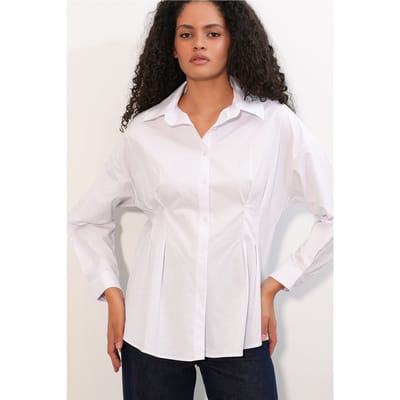 Fitted Poplin Overhemd Met Knopsluiting