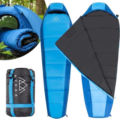 Kampeer slaapzak - Outdoor slaapzak Reis slaapzak - Kamperen en Reizen - Ripstop technologie - 220 x 80 cm - Blauw