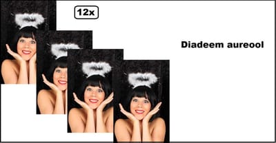 12x Diadeem aureool glitter - Heilig religie engel Carnaval thema feest festival optocht